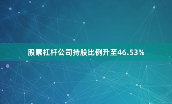 股票杠杆公司持股比例升至46.53%